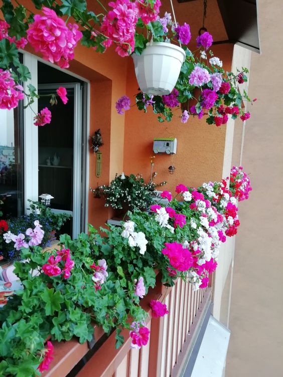 Bright coloured balconies