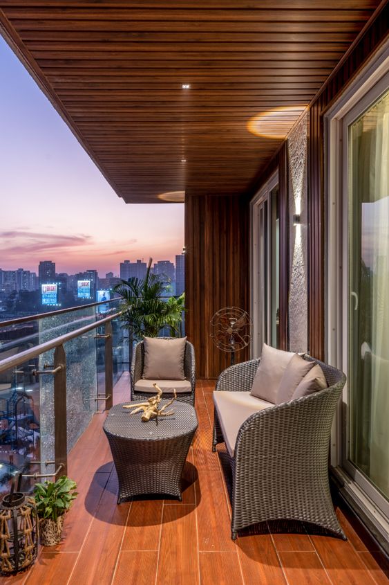 stylish lighting for balcony design