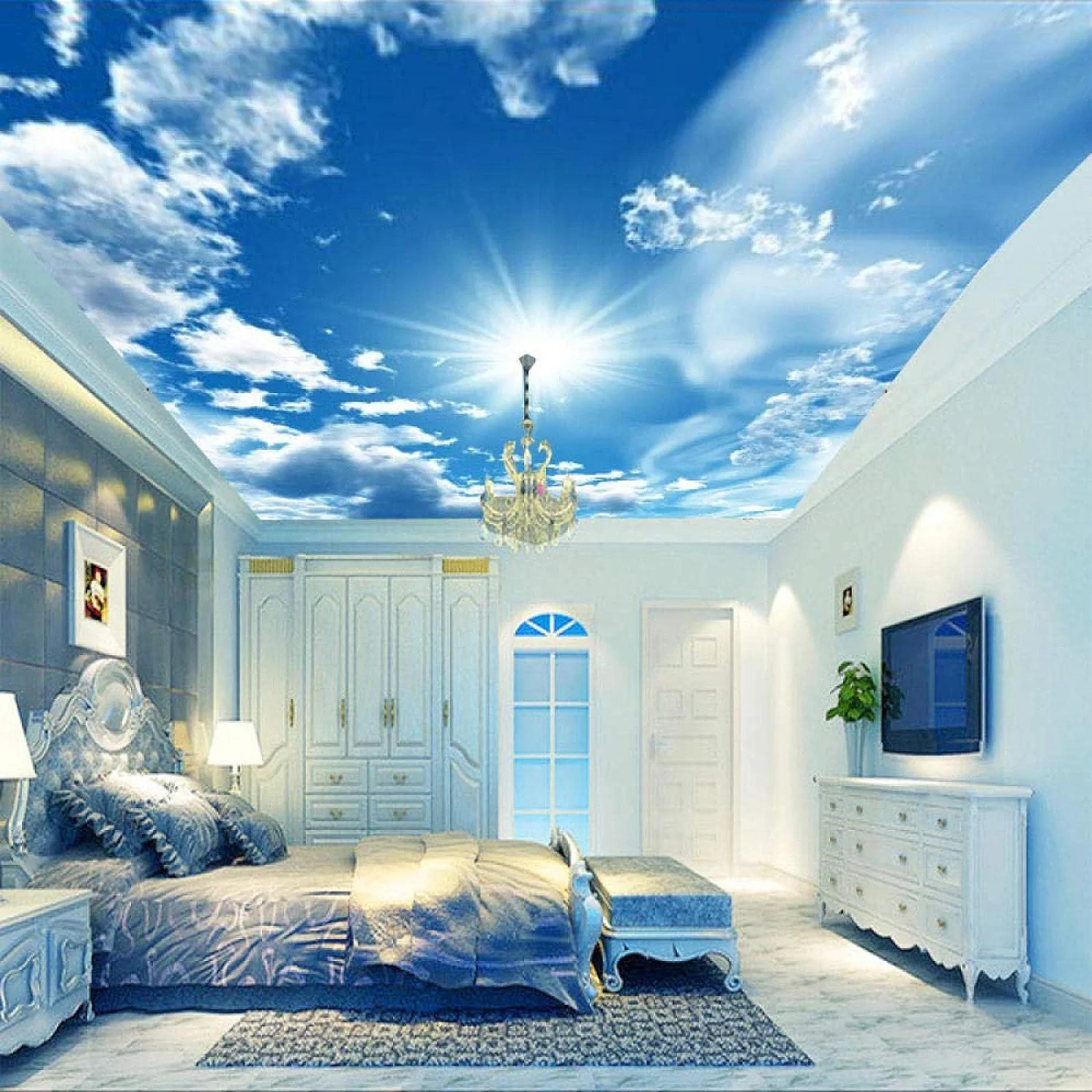 Cloudy sky of designer ceiling for bedroom - Modern Bedroom Ceiling Designs