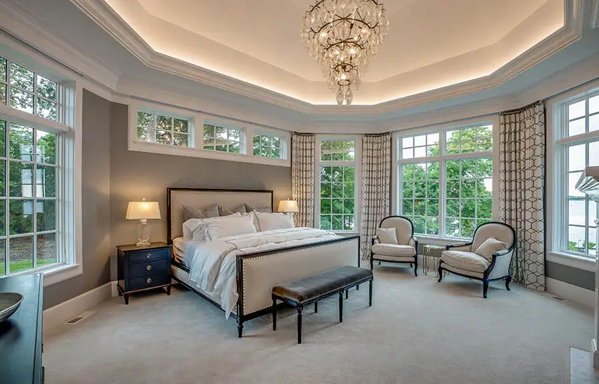 Coffered designer ceiling - Modern Bedroom Ceiling Designs
