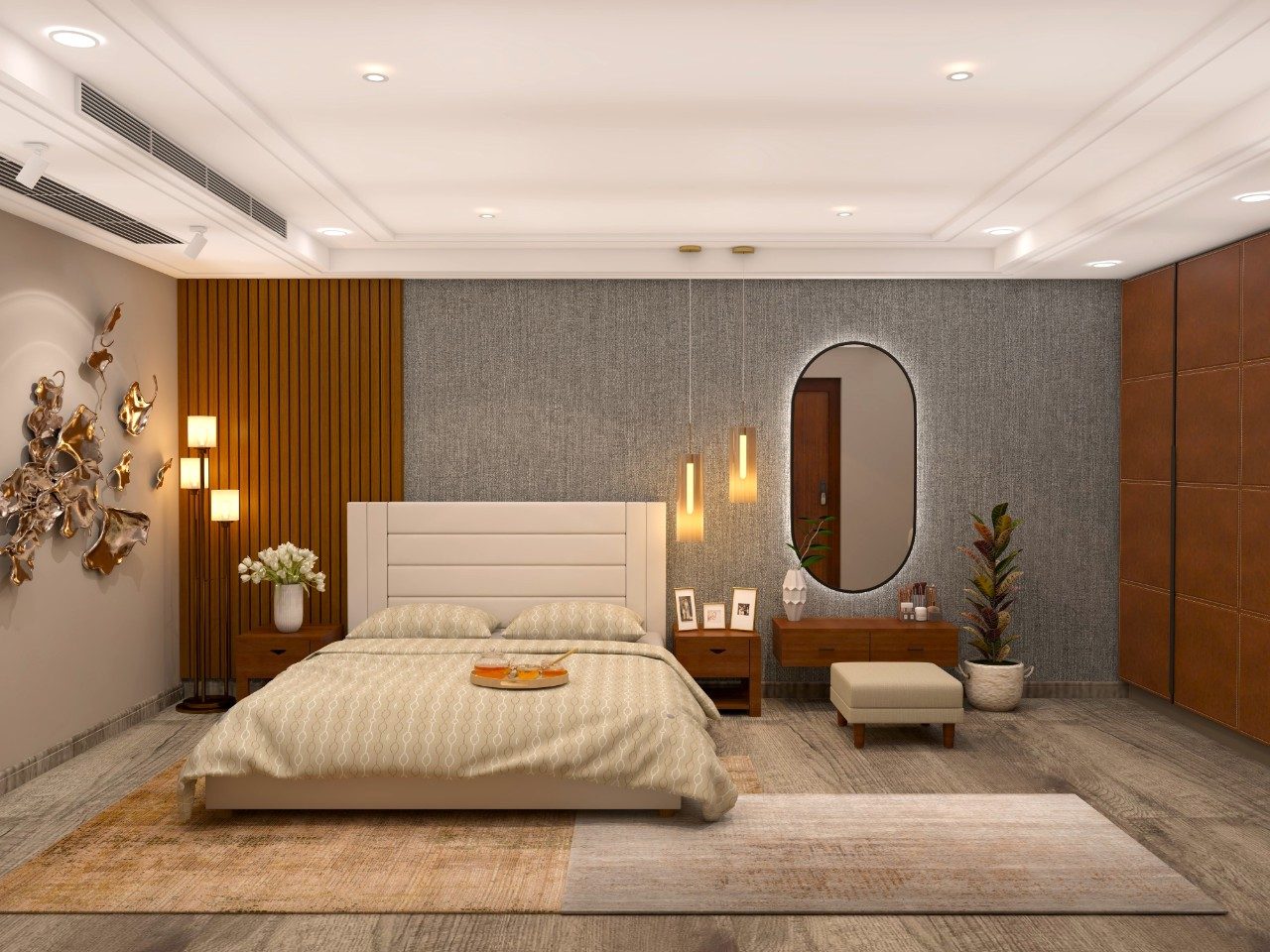 Fashionably geometric designer ceilings for bedroom - Modern Bedroom Ceiling Designs