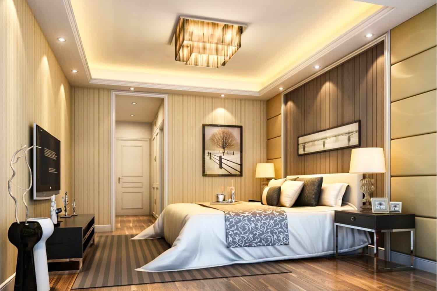 Zoned designer ceilings - Modern Bedroom Ceiling Designs