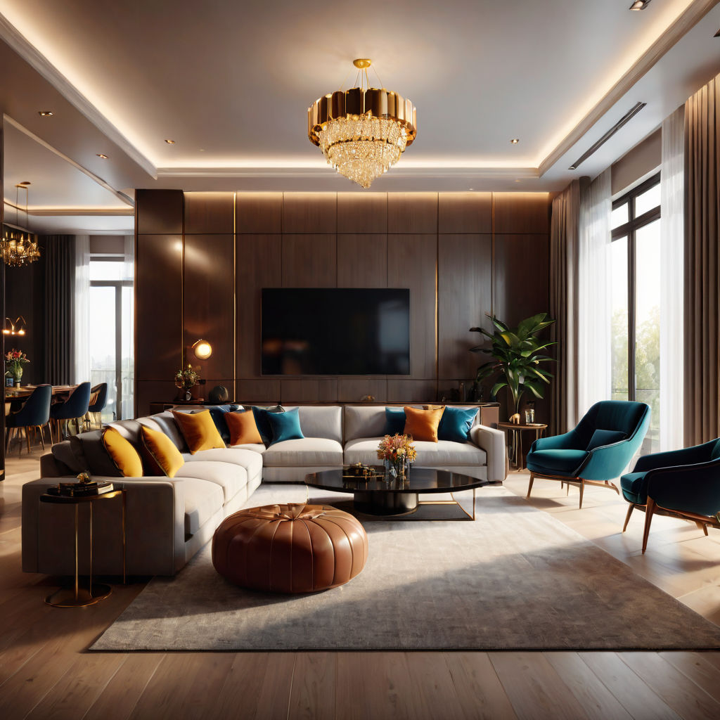 Modern Well-Lit Living Room - Simple False Ceiling